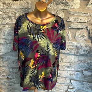 Tropical print top